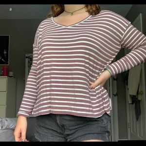 Pink and white striped American Eagle long sleeve